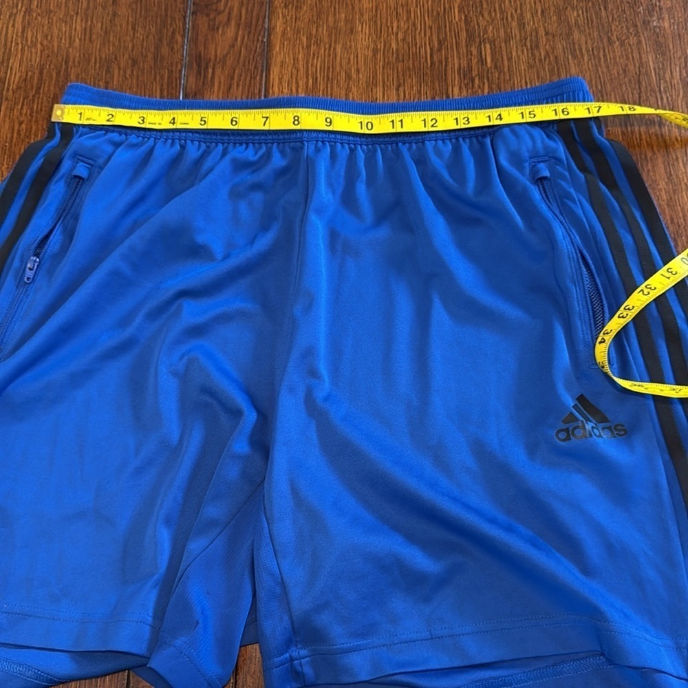 Adidas Blue and Black Athletic Shorts with Signature Stripes size XL - Picture 5 of 6